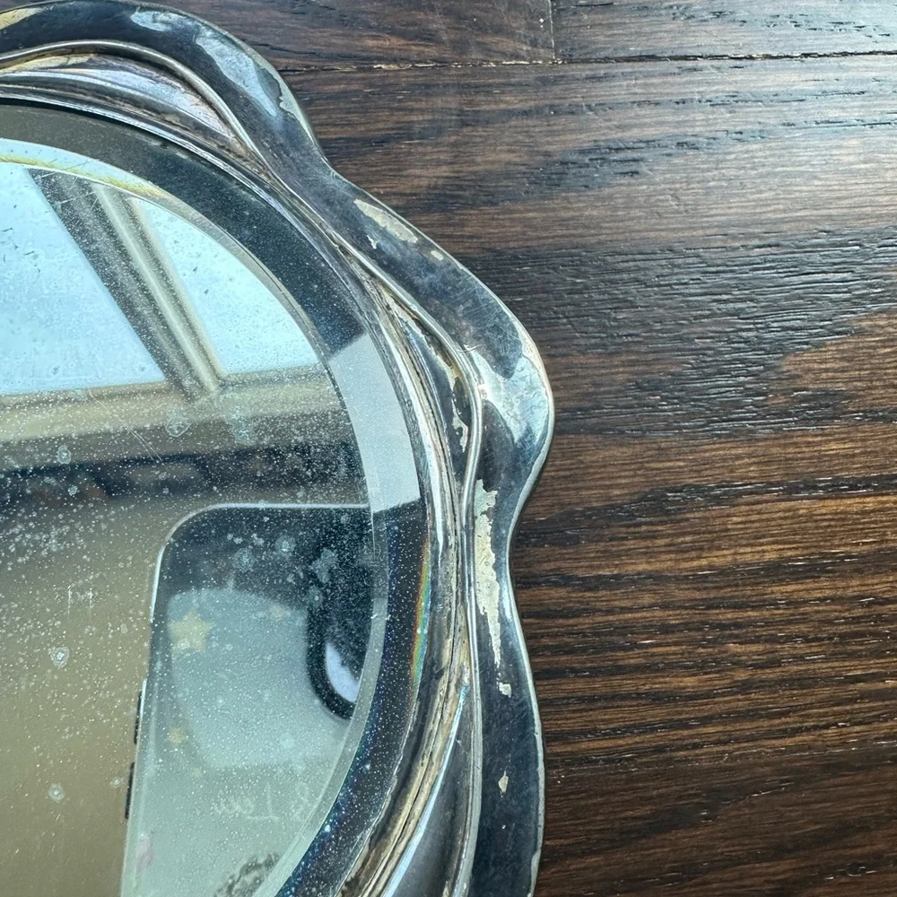 Vintage Silver plated hand held mirror